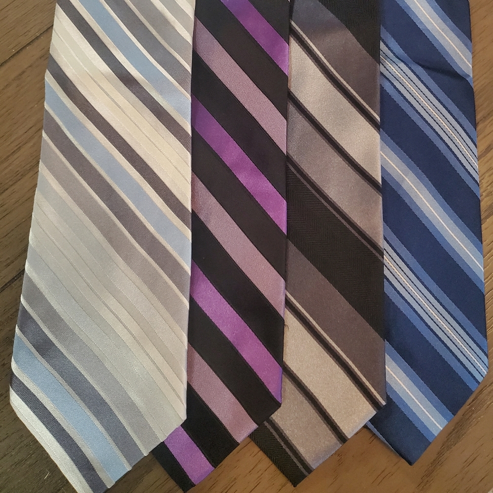 4 mens silk neck ties